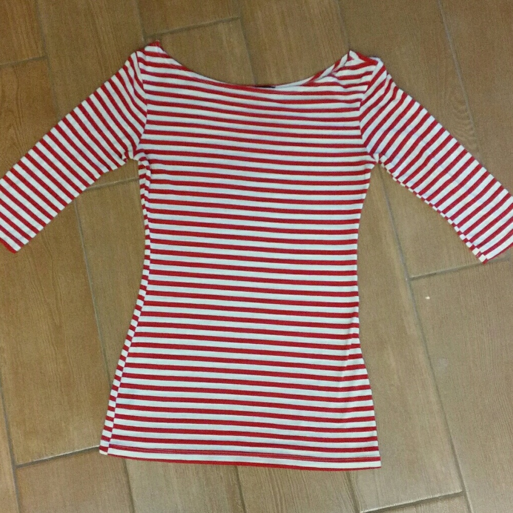Lucca Couture Candy Cane Scoop Neck Top